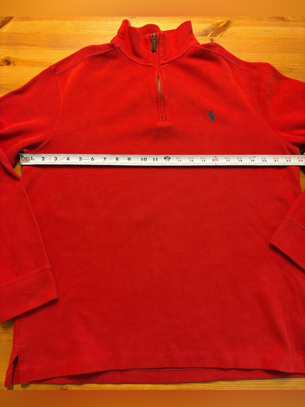 Polo Ralph Lauren Men’s Red 1/4 Zip Pullover Sweater Cotton Pony Logo Size M